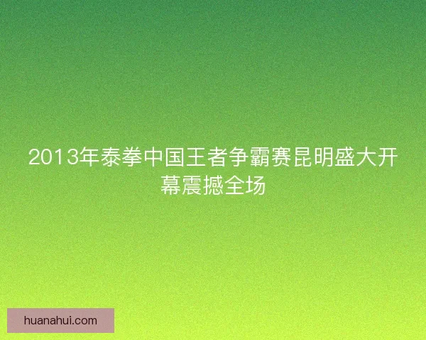 2013年泰拳中国王者争霸赛昆明盛大开幕震撼全场