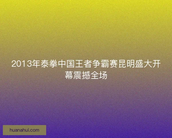 2013年泰拳中国王者争霸赛昆明盛大开幕震撼全场